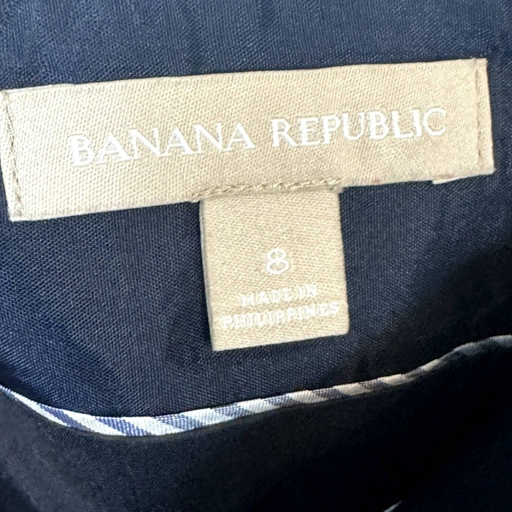 Banana Republic Navy Wool-Blend Pencil Skirt Size 8 – Side Zipper & Slit W 167 - Picture 5 of 8